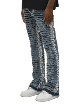 Flare Distressed Denim - Mid Blue