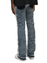 Flare Distressed Denim - Mid Blue