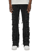 Flare Repaired Denim - Black