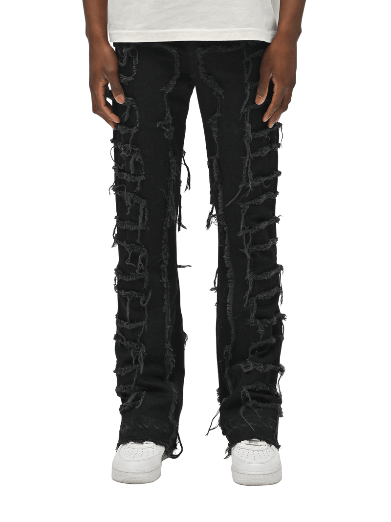 Flare Repaired Denim - Black – Reputation Studios