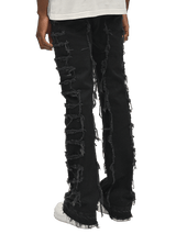 Flare Repaired Denim - Black