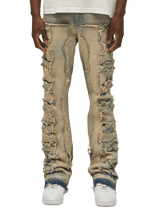 Flare Repaired Denim - Cream Wash