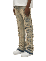 Flare Repaired Denim - Cream Wash