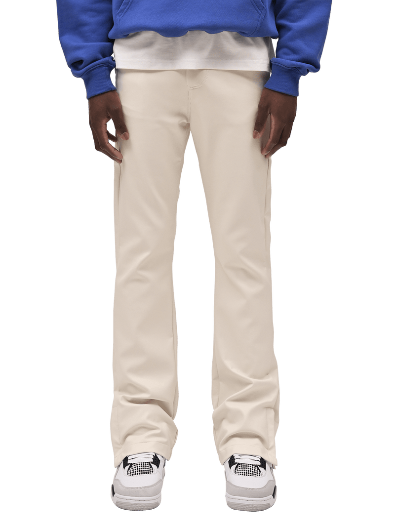 Flare Leather Pants - Off White