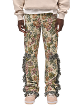 Flare Cargo Tapestry Pants - Floral