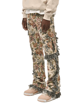 Flare Cargo Tapestry Pants - Floral