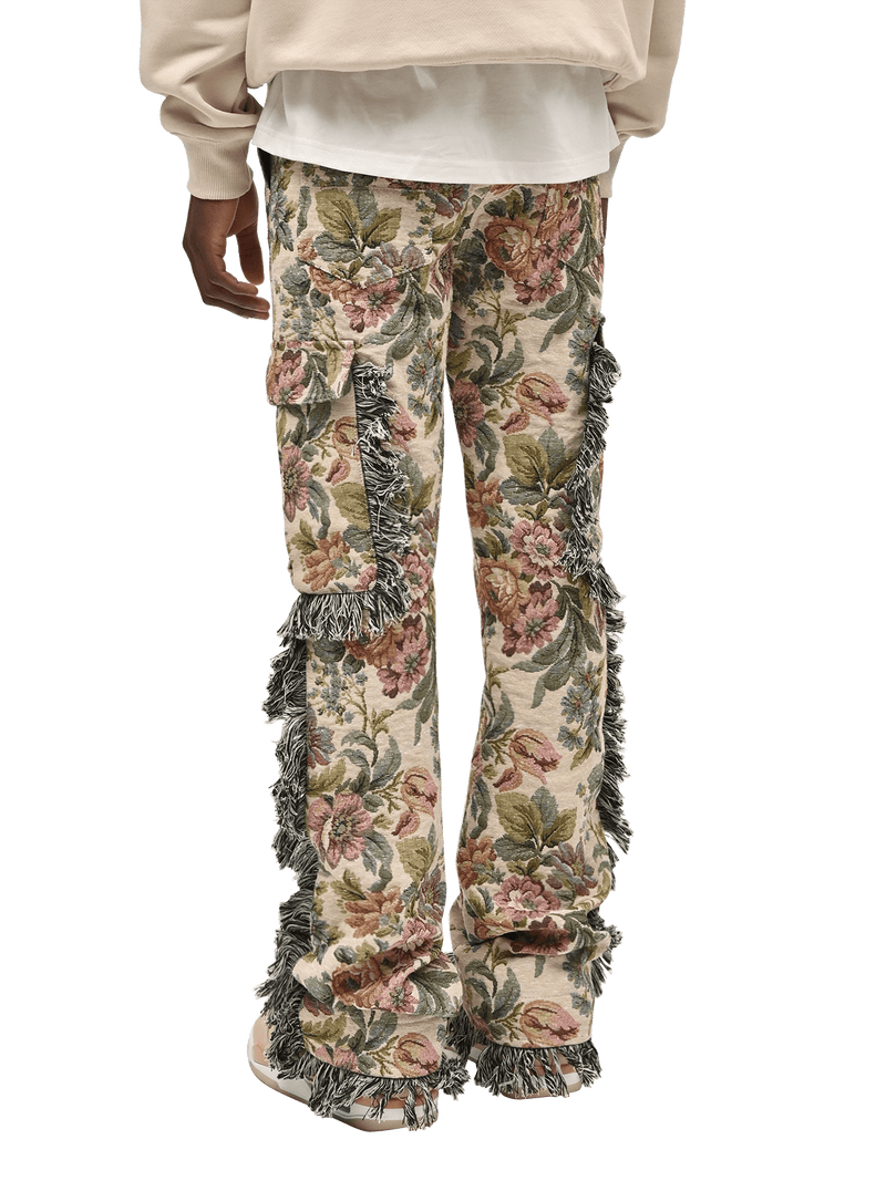 Flare Cargo Tapestry Pants Floral