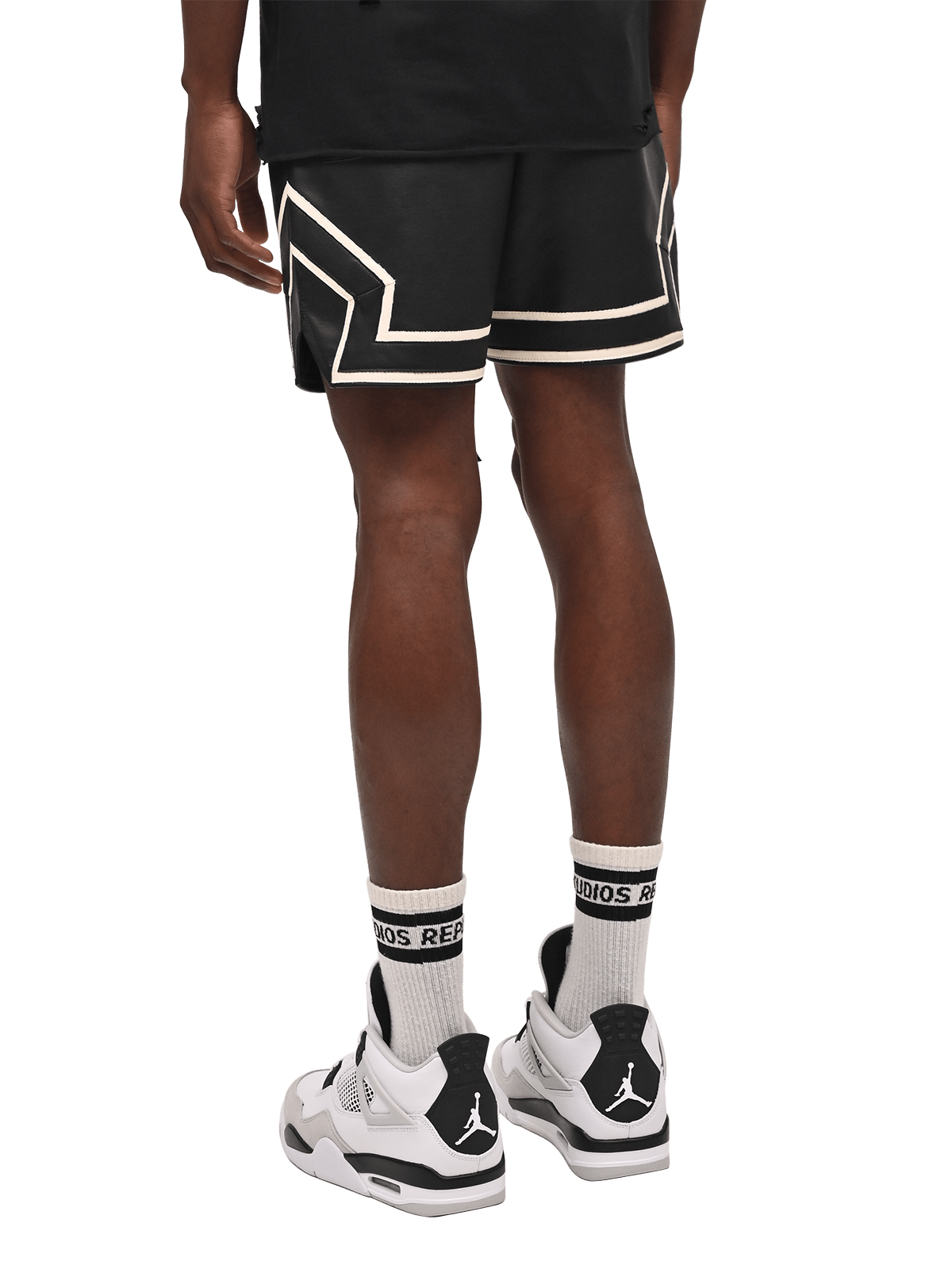 Leather Basketball Shorts - Black