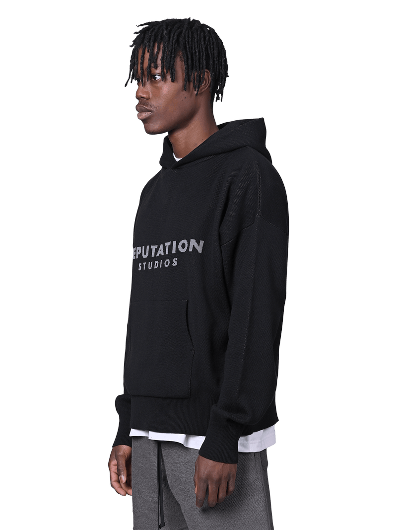 Knit Hoodie - Black