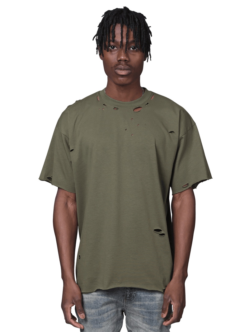 Ripped Oversized Tee - Forest