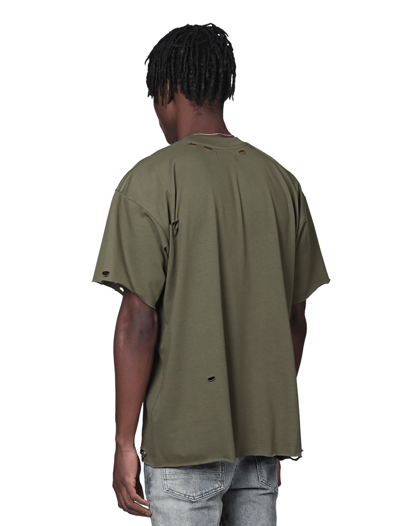 Ripped Oversized Tee - Forest
