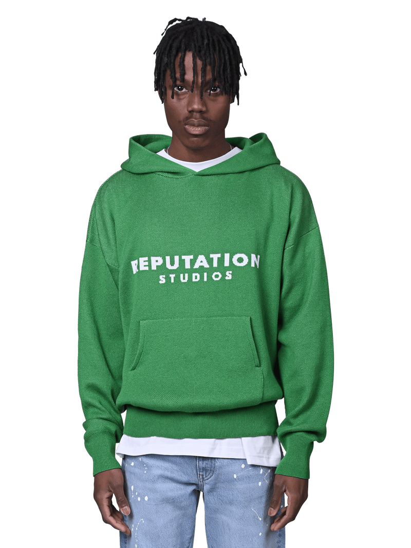 Knit Hoodie - Pine Green