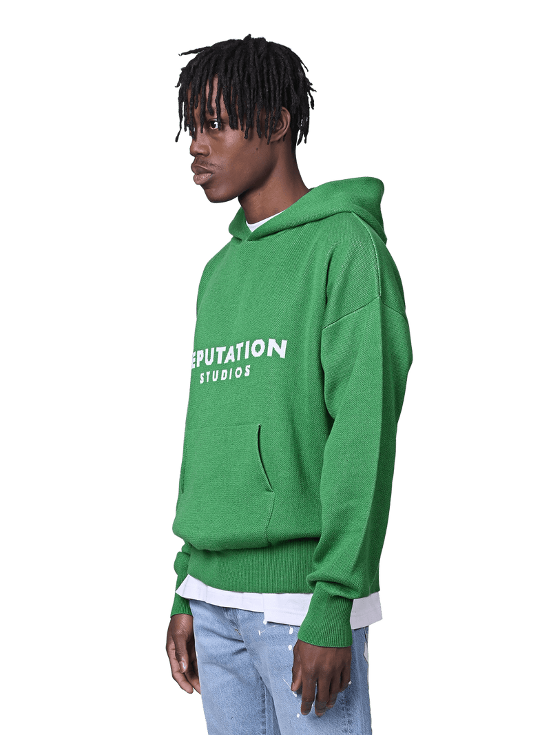 Knit Hoodie - Pine Green