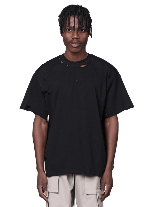 Ripped Oversized Tee - Black