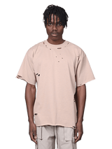 Ripped Oversized Tee - Sand