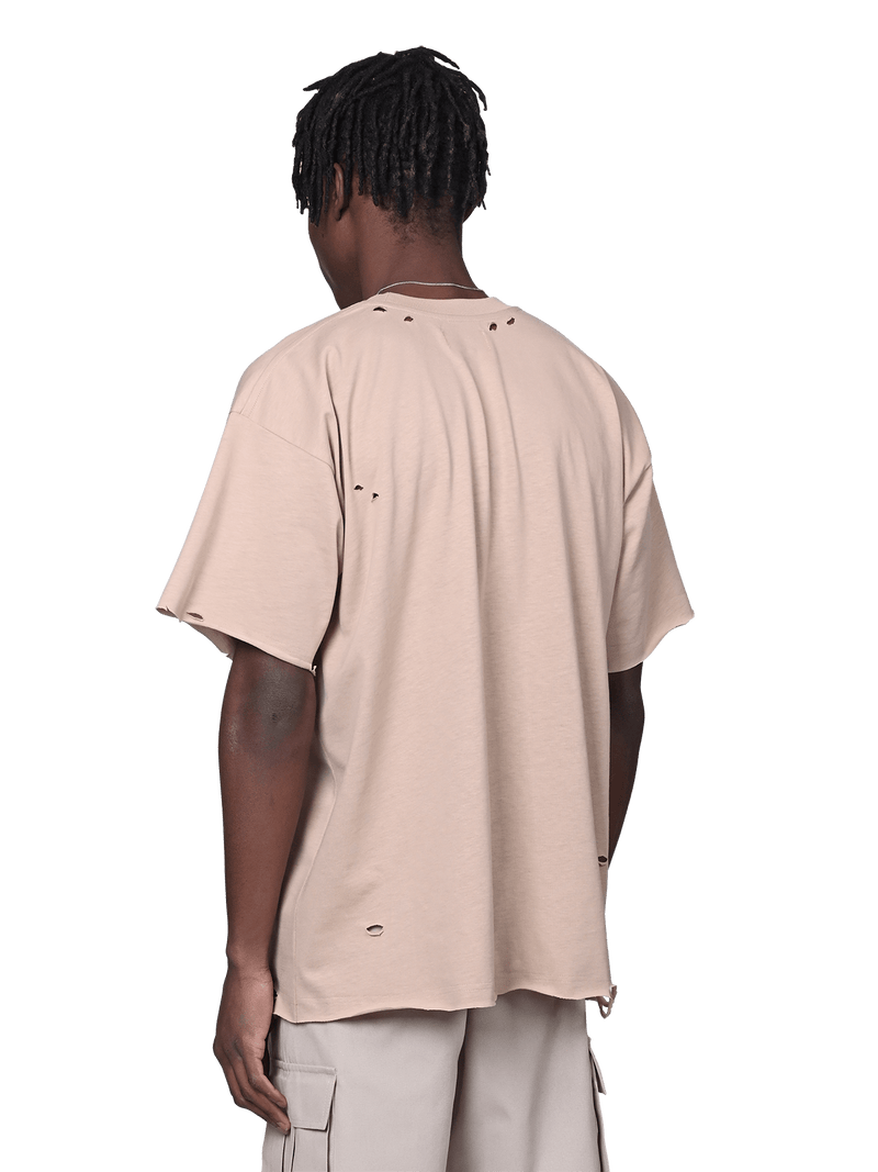 Ripped Oversized Tee - Sand
