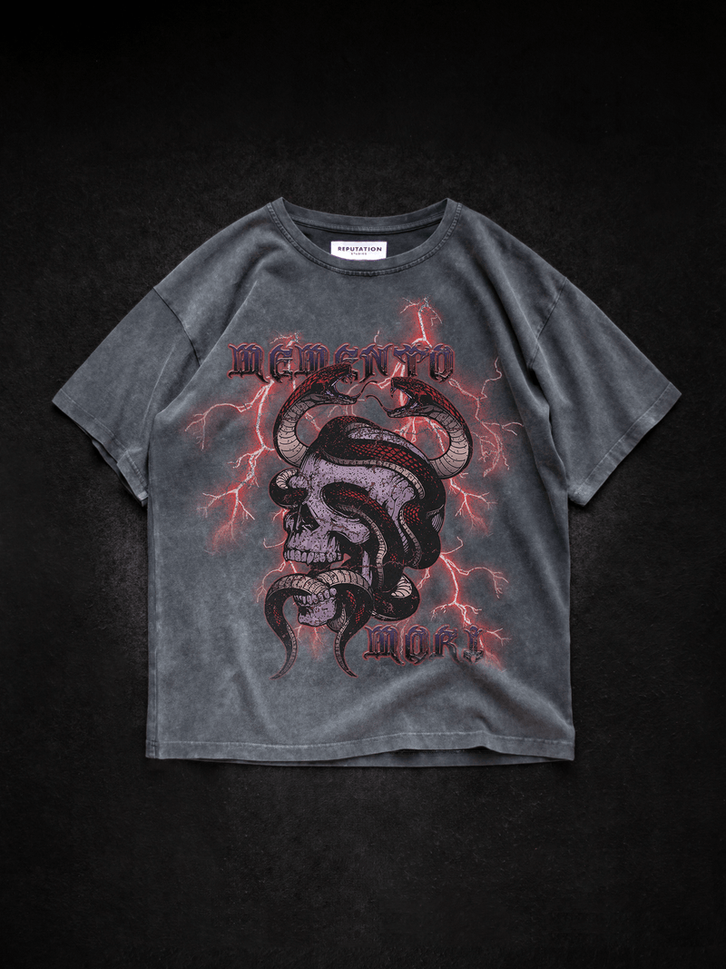 Vintage Grey Tee - Memento Mori