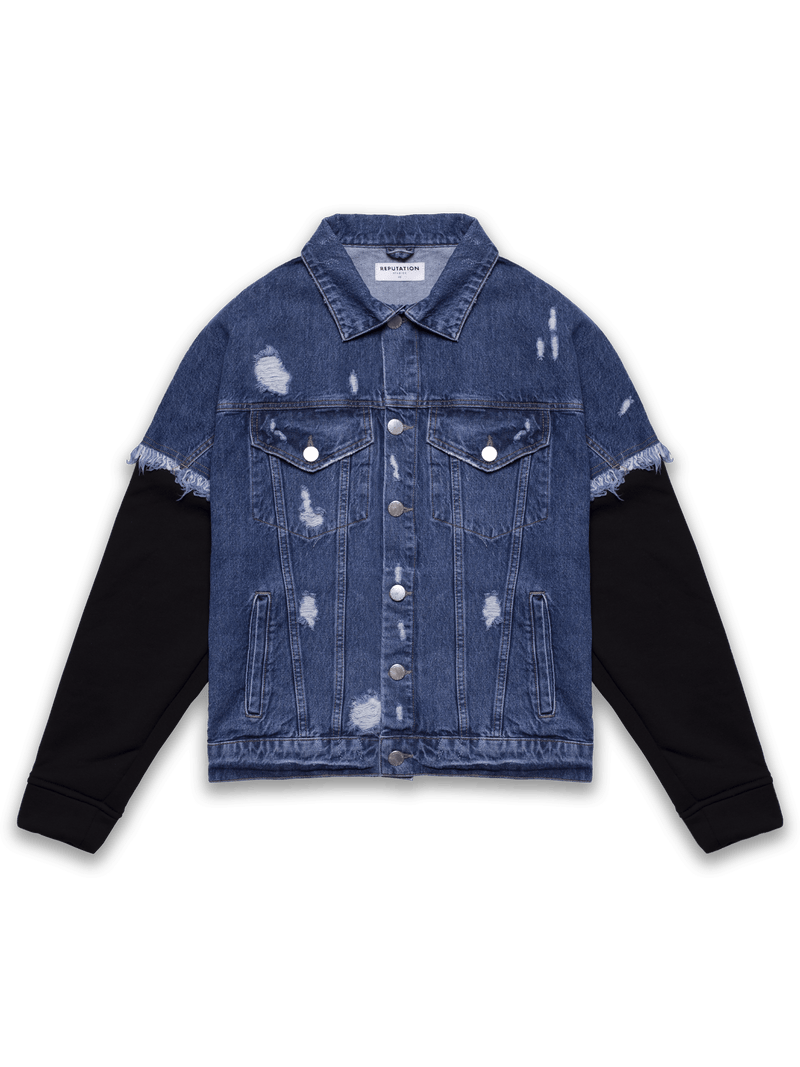 Retro Denim Jacket - Mid Blue
