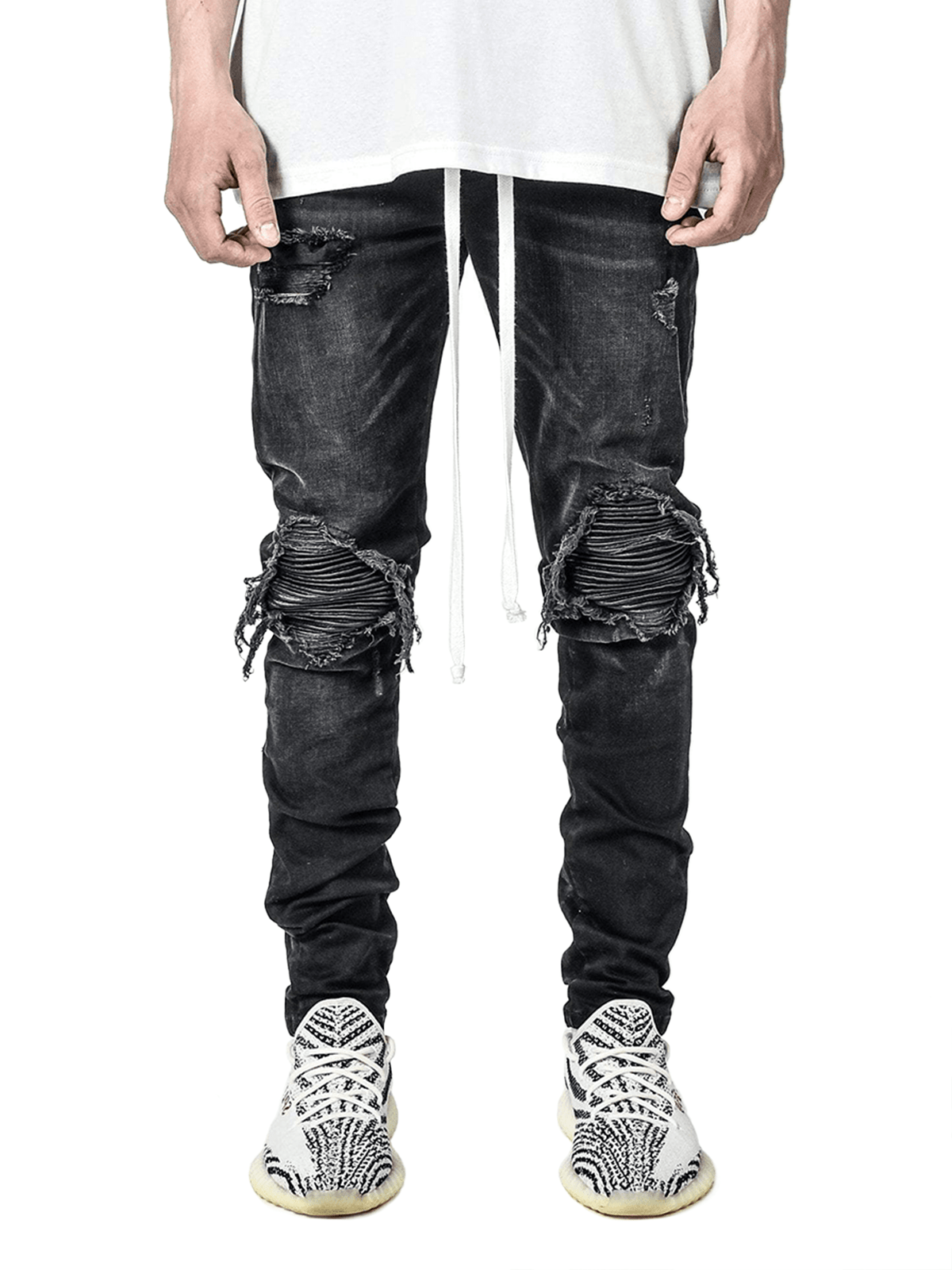Biker Patch Denim - Black - Reputation Studios
