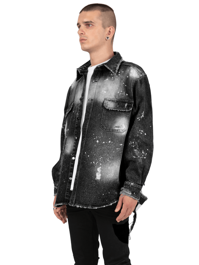 Oversized Denim Shirt - Black