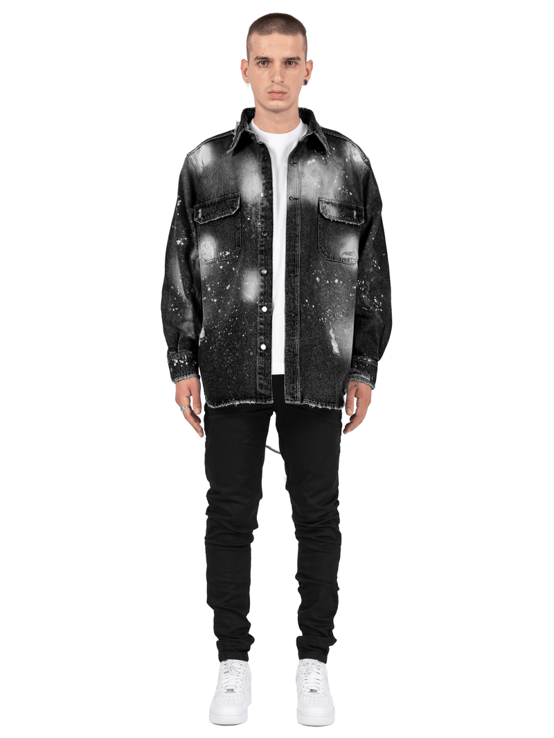 Oversized Denim Shirt - Black