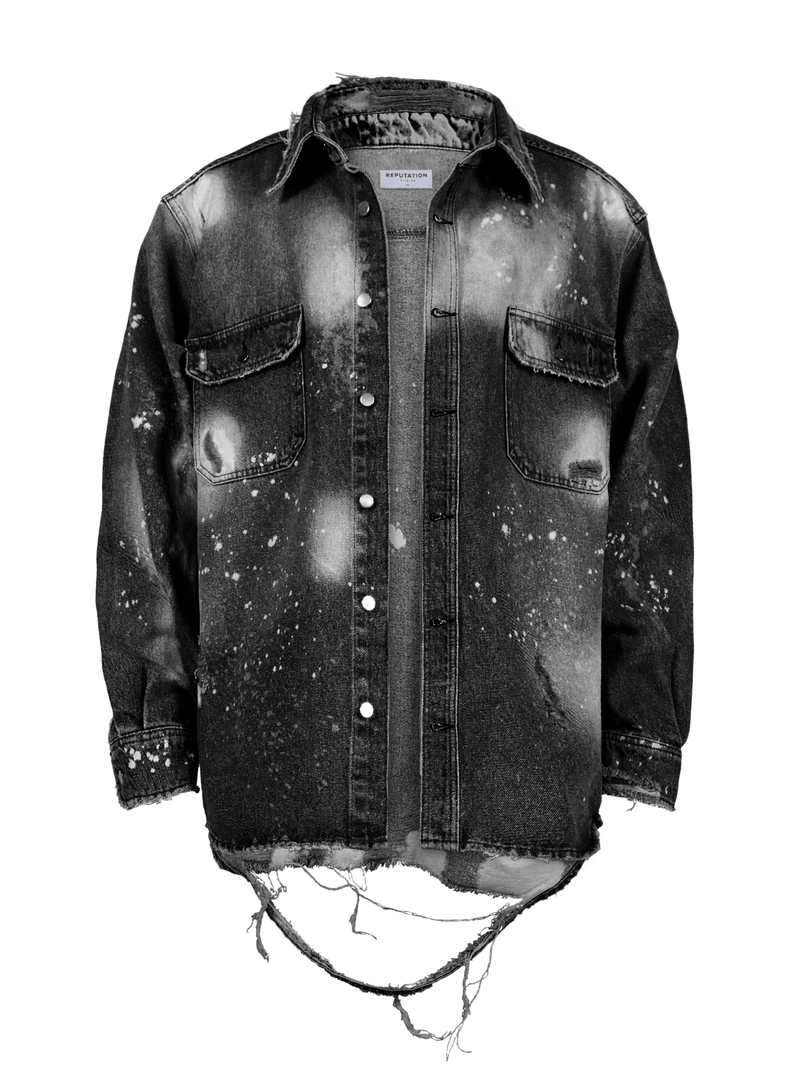 Oversized Denim Shirt - Black