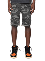 Camo Cargo Shorts - Grey