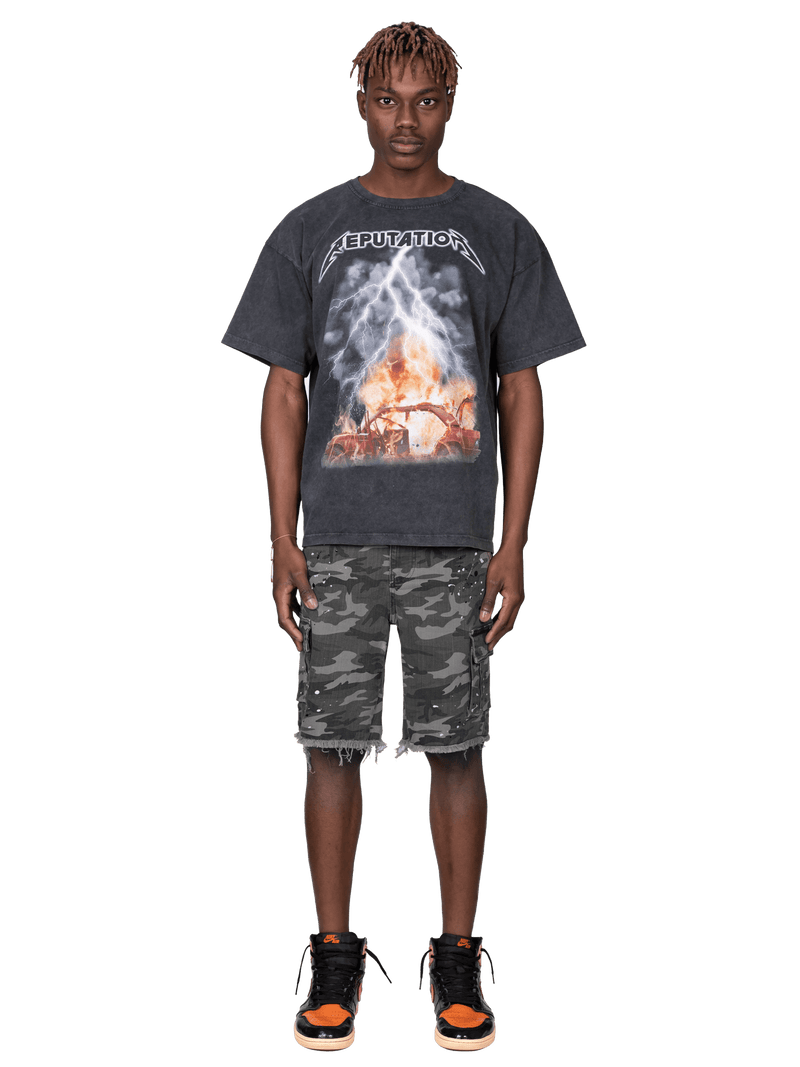 Camo Cargo Shorts - Grey