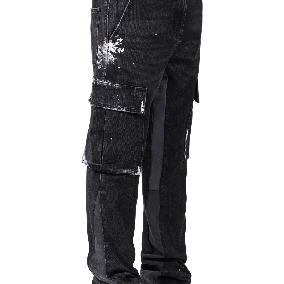 Cargo Flare Denim - Black