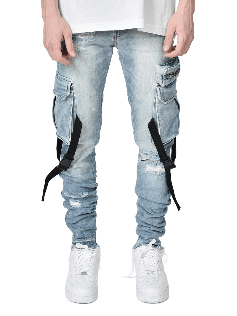 Cargo Denim Straps - Light Stone