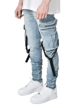 Cargo Denim Straps - Light Stone