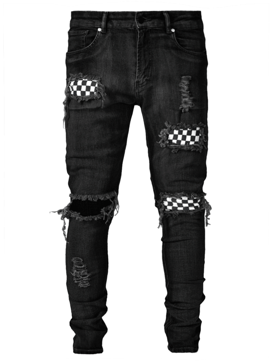 Checkered Denim - Black