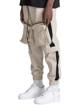 Colour-Block Cargo Pants - Stone / Black