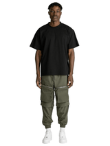 Colour-Block Cargo Pants - Forest / Black