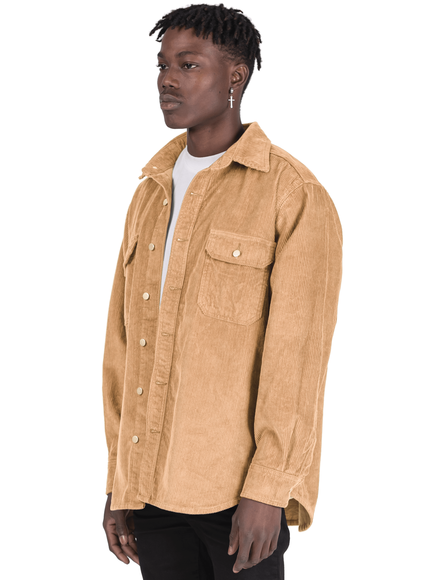 Oversized Cord Shirt - Beige