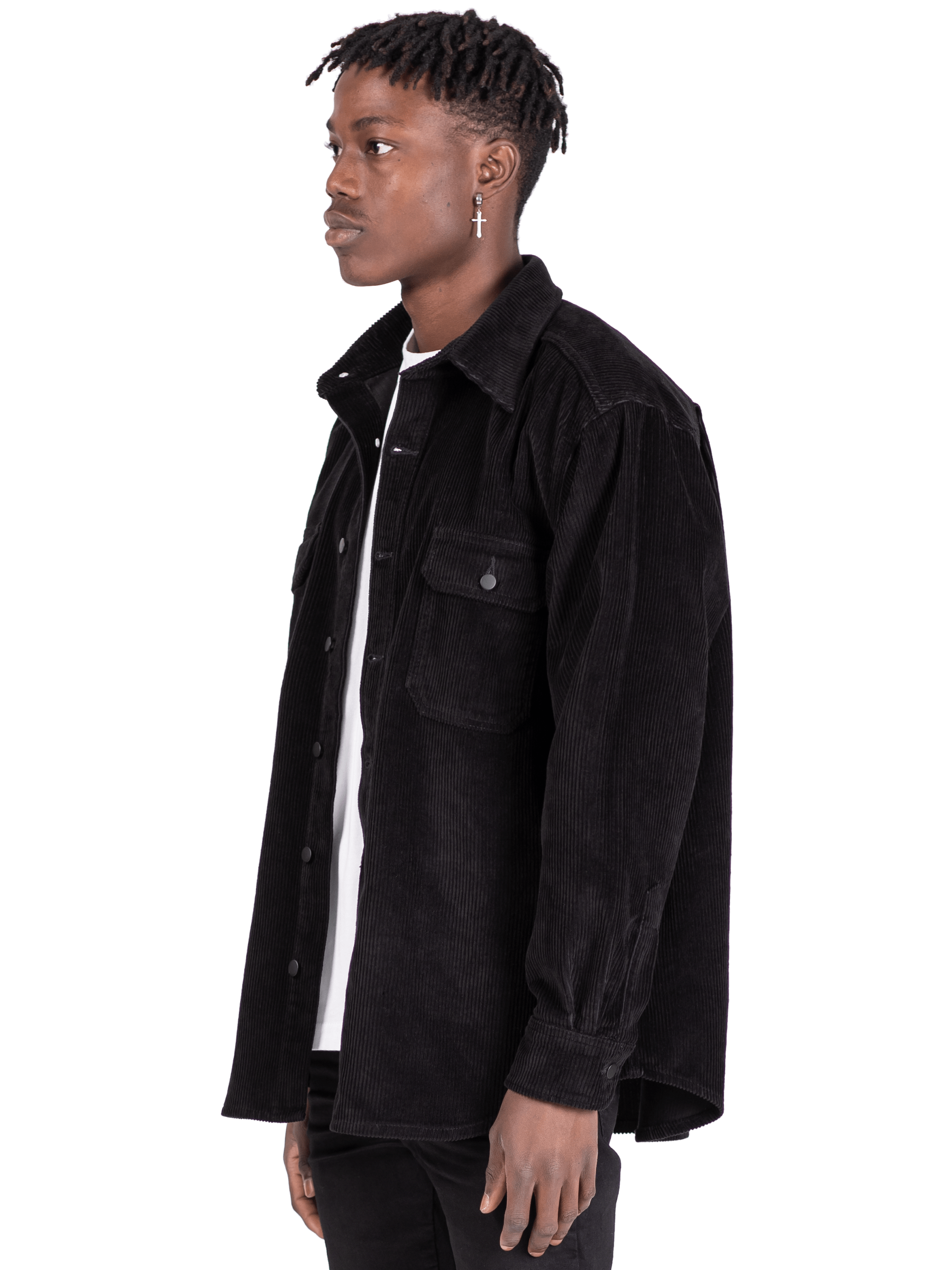 Oversized Cord Shirt - Black