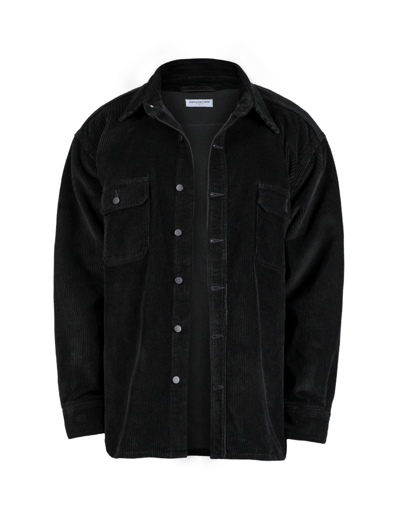 Oversized Cord Shirt - Black