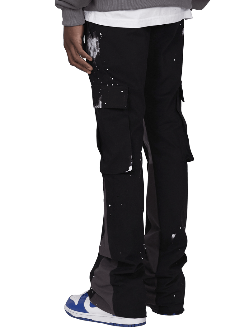 Flare Cargo Pants - Black