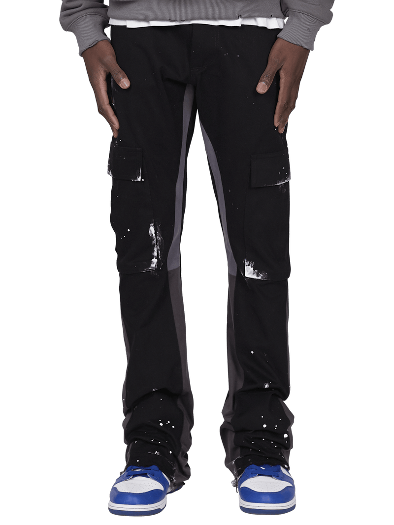 Flare Cargo Pants - Black