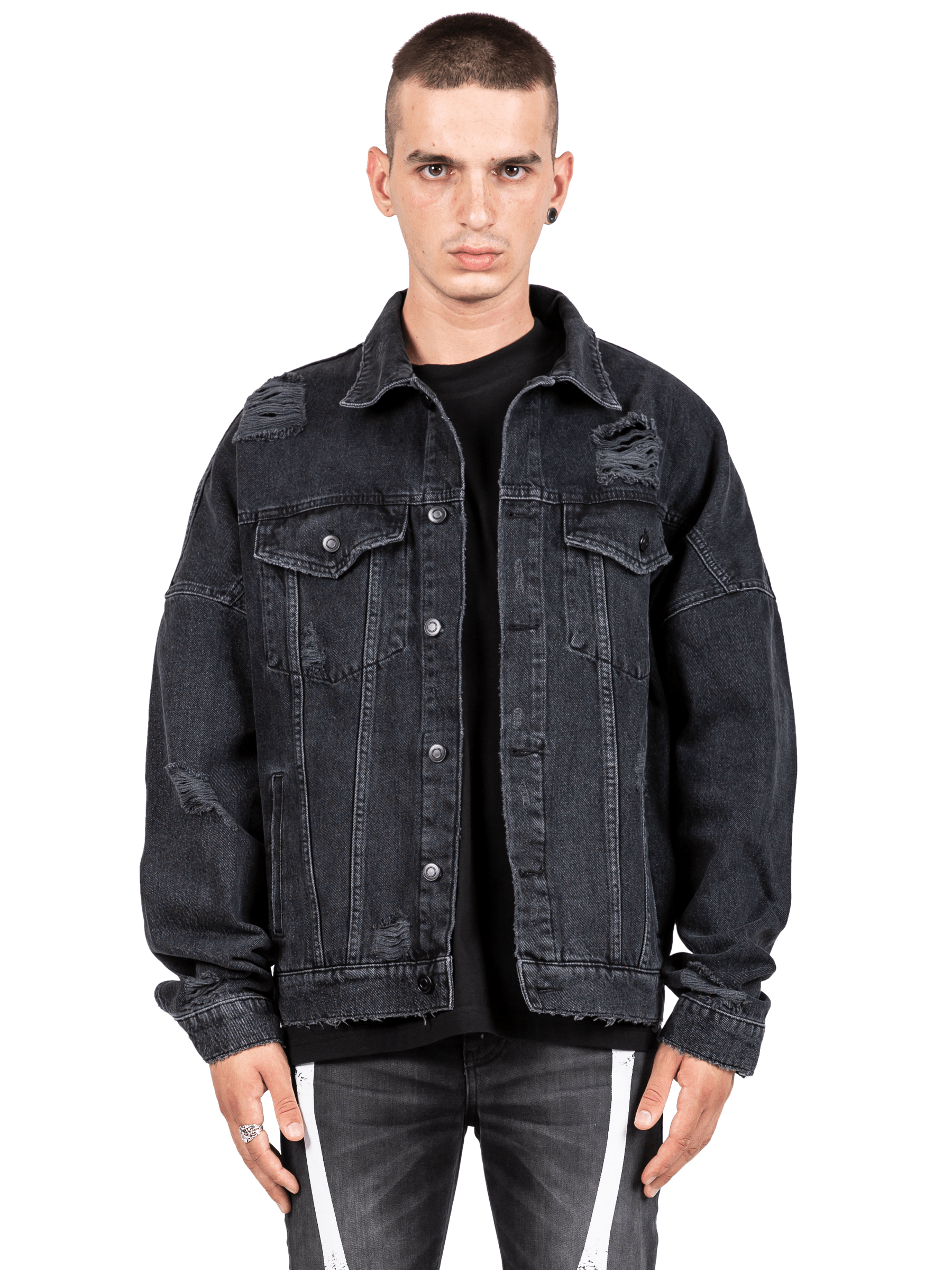 Oversized Denim Jacket - Black