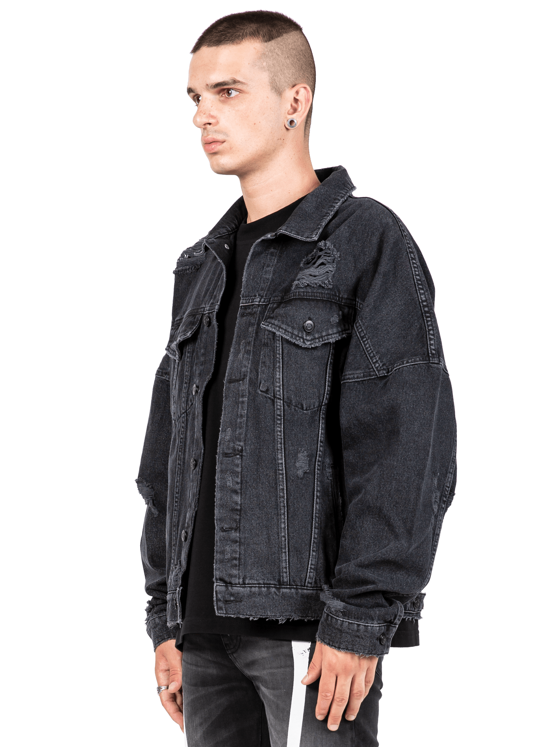 Oversized Denim Jacket - Black