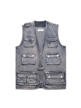 Denim Utility Vest -  Cream Wash
