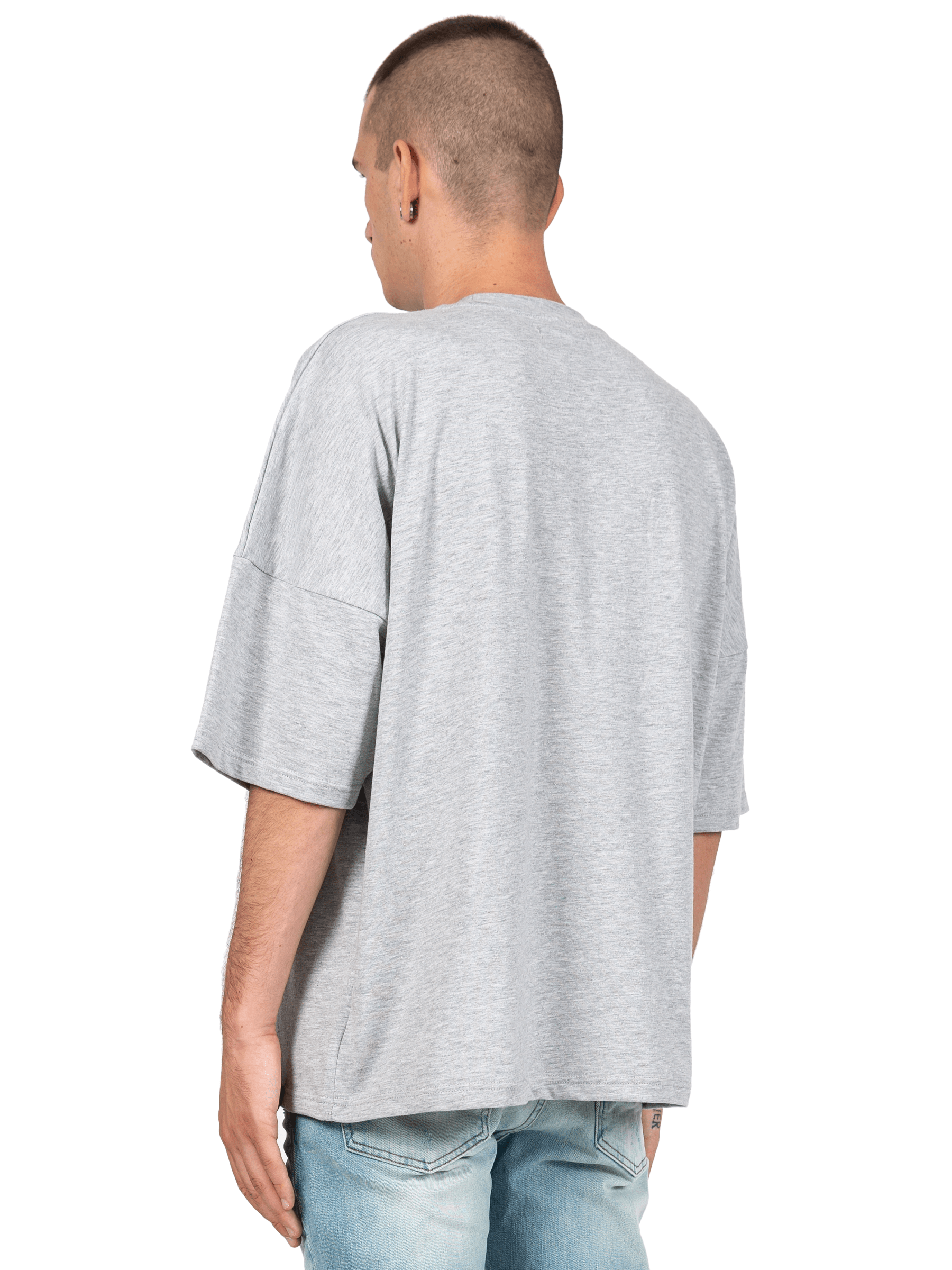 Drop Shoulder Tee - Heather Grey