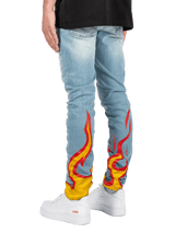Flame Skinny Denim - Light Stone