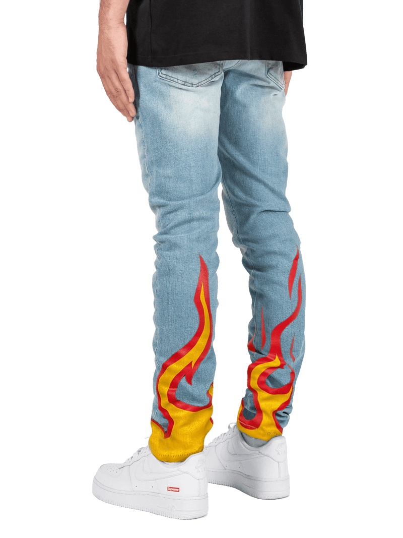 Flame Skinny Denim - Light Stone