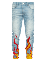 Flame Skinny Denim - Light Stone