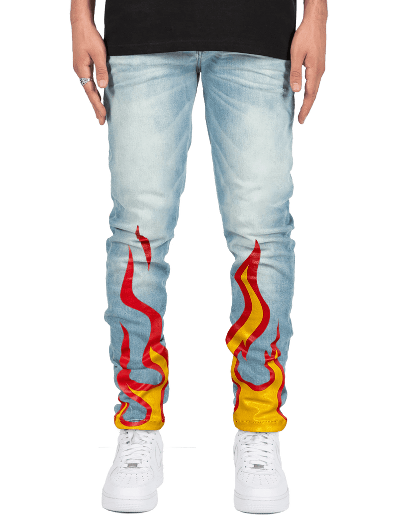 Flame Skinny Denim - Light Stone