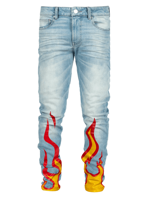 Flame Skinny Denim - Light Stone