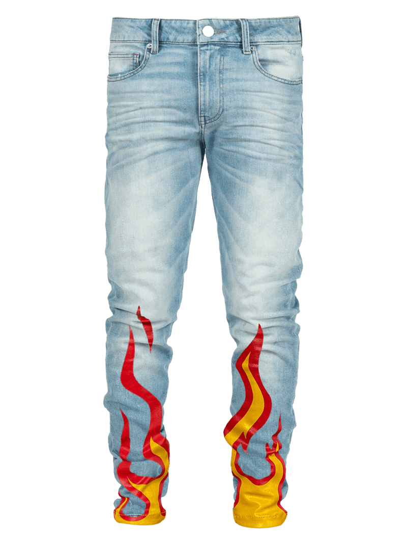 Flame Skinny Denim - Light Stone