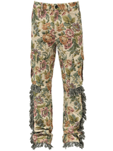 Flare Cargo Tapestry Pants - Floral